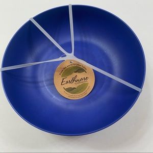 Earthware bamboo blue bowls set of 4